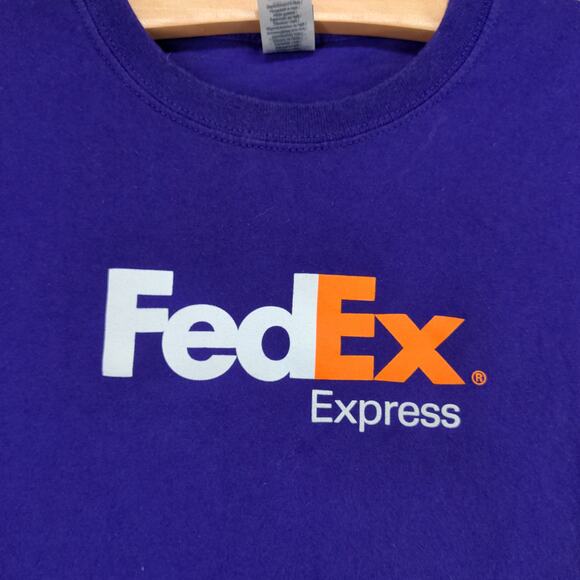 FedEx Express Employee Uniform T Shirt Mens Size XL Purple Graphic Logo - Picture 9 of 15